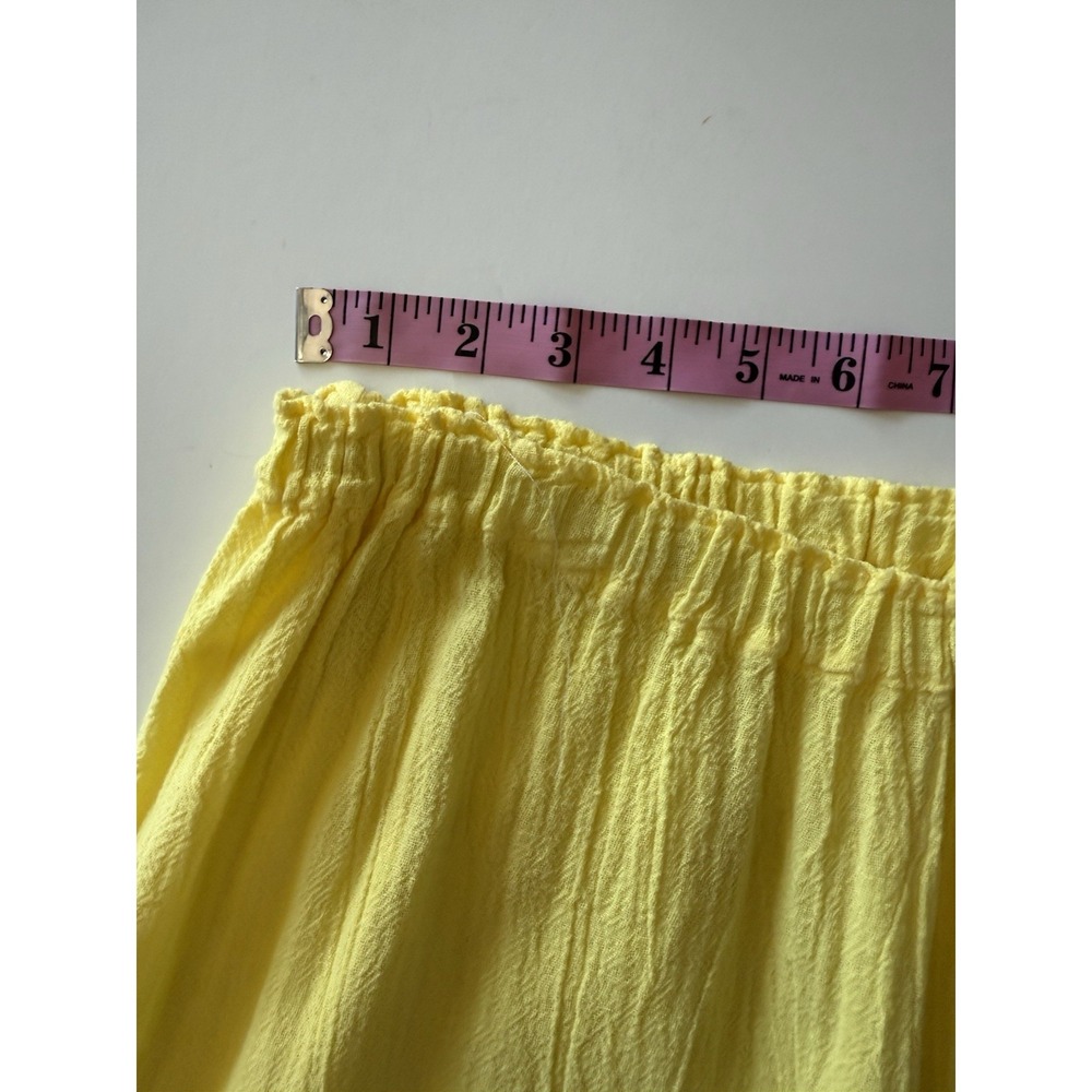 Oh My Gauze Wide Leg Pants Crop Pull On Elastic Sz 2/XL Beach Lagenlook Yellow - Picture 6 of 13